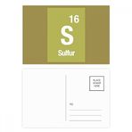 Dıythinker 20 Adet 14x9 cm Renkli S Kükürt Kimyasal Element Bilim Kartpostal Seti
