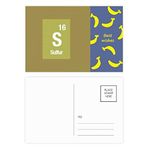 Dıythinker 20 Adet 14x9 cm Renkli S Kükürt Kimyasal Element Bilim Muz Kartpostal Seti