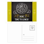 Dıythinker 20 Adet 14x9 cm Renkli Saat Öğle Yemeği Pizza Yiyecekleri Arkadaş Kartpostal Seti