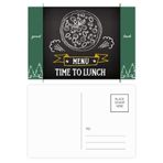 Dıythinker 20 Adet 14x9 cm Renkli Saat Öğle Yemeği Pizza Yiyecekleri İyi Şanslar Kartpostal Seti