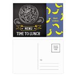 Dıythinker 20 Adet 14x9 cm Renkli Saat Öğle Yemeği Pizza Yiyecekleri Muz Kartpostal Seti