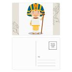 Dıythinker 20 Adet 14x9 cm Renkli Sarı Şapka Mısır Çizgi Film Çiçek Kartpostal Seti