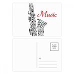Dıythinker 20 Adet 14x9 cm Renkli Sax Klasik Müzik Dinleme İllüstrasyonu Kartpostal Seti