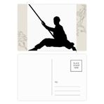 Dıythinker 20 Adet 14x9 cm Renkli Shaolin Stick Çin Keşiş Asker Kültürü Çiçek Kartpostal Seti