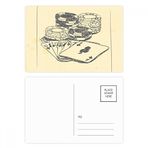 Dıythinker 20 Adet 14x9 cm Renkli Siyah Çip Poker İllüstrasyon Desen Kartpostal Seti