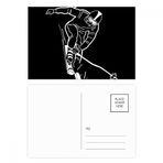 Dıythinker 20 Adet 14x9 cm Renkli Siyah Kayak Kış Spor Desen Kartpostal Seti