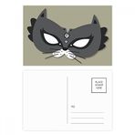 Dıythinker 20 Adet 14x9 cm Renkli Siyah Kedi Maskesi Venedik Mutlu Karnavalı Kartpostal Seti