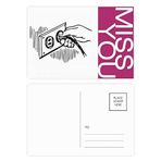 Dıythinker 20 Adet 14x9 cm Renkli Soket Fişi Desenli Devre Diyagramı Miss Kartpostal Seti