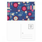 Dıythinker 20 Adet 14x9 cm Renkli Soket Fişi Devre Diyagram Desenli Kartpostal Seti