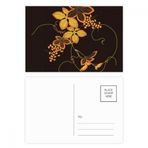 Dıythinker 20 Adet 14x9 cm Renkli Tablo Japon Kahverengi Çiçek Kartpostal Seti