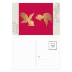 Dıythinker 20 Adet 14x9 cm Renkli Tablo Japon Kültürü Balık Çiçek Kartpostal Seti