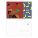 Dıythinker 20 Adet 14x9 cm Renkli Tablo Japon Kültürü Balkabağı Muz Kartpostal Seti