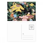 Dıythinker 20 Adet 14x9 cm Renkli Tablo Japon Kültürü Yaprak Çiçek Kartpostal Seti