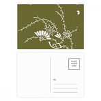 Dıythinker 20 Adet 14x9 cm Renkli Tablo Japon Kültürü Yeşil Çiçek Kartpostal Seti