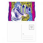 Dıythinker 20 Adet 14x9 cm Renkli Takımyıldızı Kova Meksika Kültürü Oyma Kartpostal Seti