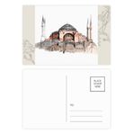 Dıythinker 20 Adet 14x9 cm Renkli Türkiye Hagia Sophia İstanbul Çiçek Kartpostal Seti