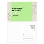 Dıythinker 20 Adet 14x9 cm Renkli Virtuous Deeds are Shelter Buda Alıntı Çiçek Kartpostal Seti