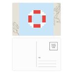 Dıythinker 20 Adet 14x9 cm Renkli Yaz Yelken Hayatı Yüzme Piksel Çiçek Kartpostal Seti