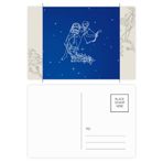 Dıythinker 20 Adet 14x9 cm Renkli Yıldız Evren Kova Takımyıldızı Desenli Çiçek Kartpostal Seti