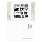 Dıythinker 20 Adet 14x9 cm Renkli You Decide Where to Go Alıntı Çiçek Kartpostal Seti
