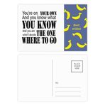 Dıythinker 20 Adet 14x9 cm Renkli You Decide Where to Go Alıntı Muz Kartpostal Seti