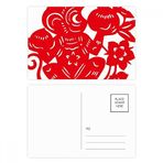 Dıythinker 20 Adet 14x9 cm Renkli Zodyak Maymun Kağıt Kesim Çin Çiçekleri Kartpostal Seti