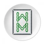 Dıythinker 20 cm Mahjong Bambu Bar 8 Fayans Desenli Dekoratif Porselen Tatlı Tabağı