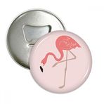 Dıythinker 3 Adet Ayakta Duran Flamingo Desenli Yuvarlak Şişe Açacağı Buzdolabı Mıknatısı Rozet Düğmesi