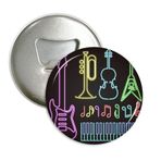 Dıythinker 3 adet Gitar Müzik Enstrümanları Neon Yuvarlak Şişe Açacağı Buzdolabı Mıknatıs Pimleri Rozet Düğme