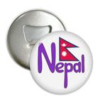 Dıythinker 3 Adet Nepal Ulusal Bayrağı Kırmızı Mor Desenli Yuvarlak Şişe Açacağı Buzdolabı Mıknatısı Rozet Düğmesi