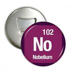 Dıythinker 3 Adet NO Nobelium Kimyasal Element kimya Yuvarlak Şişe Açacağı Buzdolabı Mıknatısı Rozet Düğmesi