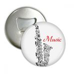 Dıythinker 3 Adet Sax Klasik Müzik Dinleme İllüstrasyonu Yuvarlak Şişe Açacağı Buzdolabı Mıknatıs Pimleri Rozet Düğmesi