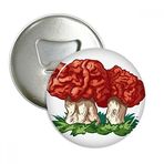 Dıythinker 3 Adet Sevimli Kırmızı Mantar İllüstrasyon Desen Yuvarlak Şişe Açacağı Buzdolabı Mıknatıs Pimleri Rozet Düğme