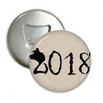 Dıythinker 3 Adet Siyah Mutlu Yeni Yıl Büyük Köpek 2018 Yuvarlak Şişe Açacağı Buzdolabı Mıknatıs Pimleri Rozet Düğme