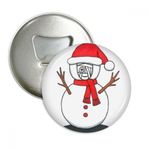 Dıythinker 3 Parça Noel Kardan Adam Horus Eşarp Dal Yuvarlak Şişe Açacağı Buzdolabı Mıknatısı Rozet Düğmesi