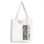 Dıythinker 33x40 Cm Erkek Çiçek Çizgili Baykuş Tote Kanvas El Çantası