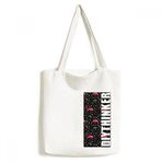 Dıythinker 33x40 Cm Erkek Flamingo Desenli Pembe Siyah Tote Kanvas El Çantası