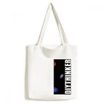 Dıythinker 33x40 Cm Erkek Gezegeni Kırmızı Mavi Karanlık Gece Gökyüzü Tote Kanvas El Çantası
