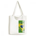 Dıythinker 33x40 Cm Erkek Kalp Şekilli Sipariş Brezilya Haritaları Tote Kanvas El Çantası