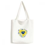 Dıythinker 33x40 Cm Erkek Kalp Şekilli Sipariş E Proresso Slogan Futbol Brezilya Haritaları Environ Tally Tote Kanvas El Çantası