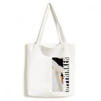 Dıythinker 33x40 Cm Erkek Karasal Organizma Vahşi Hayvan Beyaz Kuğu Tote Kanvas El Çantası