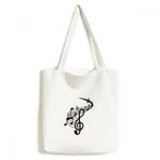 Dıythinker 33x40 Cm Erkek Kırmızı Yuvarlak Şekilli Movg Müzik Notaları Tote Kanvas El Çantası