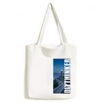 Dıythinker 33x40 Cm Erkek Okyanus Karanlık Kule Resim Tote Kanvas El Çantası
