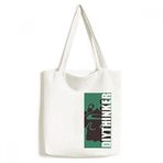 Dıythinker 33x40 Cm Erkek Siyah Kiraz Dondurma Silüeti Tote Kanvas El Çantası