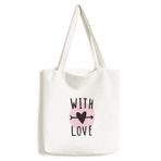 Dıythinker 33x40 Cm Men With You Love Pembe Alıntı Stil Tote Kanvas El Çantası