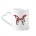Dıythinker 340 ml 3D Kelebek Kırmızı ve Mavi Renkli Kahve Kupası