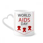 Dıythinker 340 ml AIDS Day Kırmızı Kurdele HIV Farkındalık Kahve Kupası