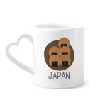 Dıythinker 340 ml Kalp Saplı Geleneksel Japon Yerel Atıştırmalık Kahve Çömlekçilik Seramik Kupa