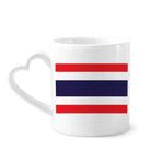 Dıythinker 340 ml Kalp Saplı Tayland Ulusal Bayrağı Asya Ülke Kahve Kupaları Seramik Kupa