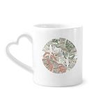 Dıythinker 340 ml Kalp Saplı Ukiyo E Kanat Sazan Kuş Japon Kahve Kupaları Seramik Kupa